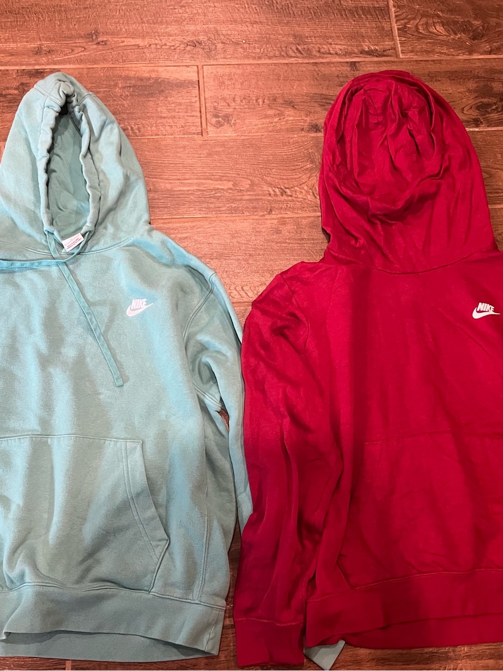 Nike Women’s Hoodie Sweatshirt - Red and Light Teal